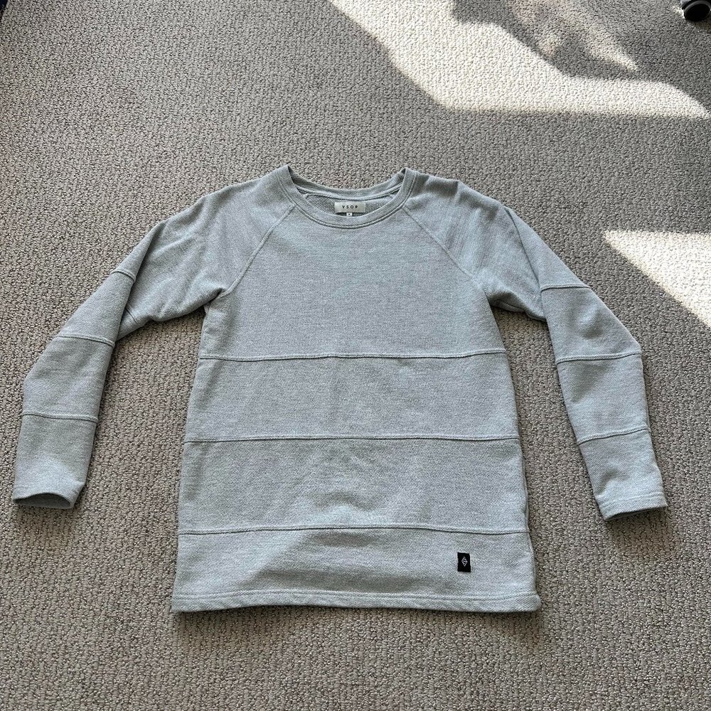 Akomplice VSOP Men's Gray Ribbed Crew Neck Sweater SweatShirt - Medium - RARE!